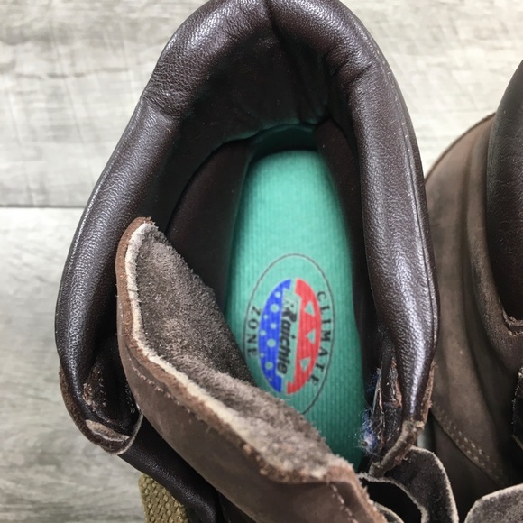 Raichle Womens 387 Made in Switzerland Hiking Hiker Brown Leather Boots Size 7.5 - Picture 9 of 11